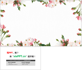 清新韓范植物花卉PPT模板邊框背景圖片