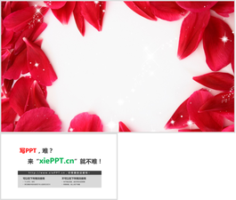 红色玫瑰花瓣PPT背景图片