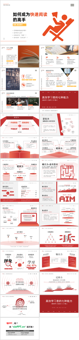 高效学习者之：如何成为快速阅读的高手PPT模板