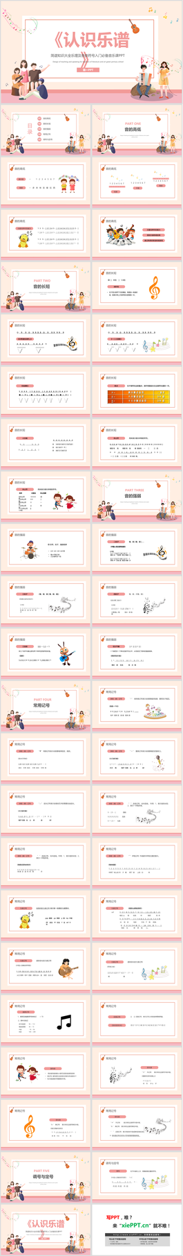《认识乐谱》PPT模板